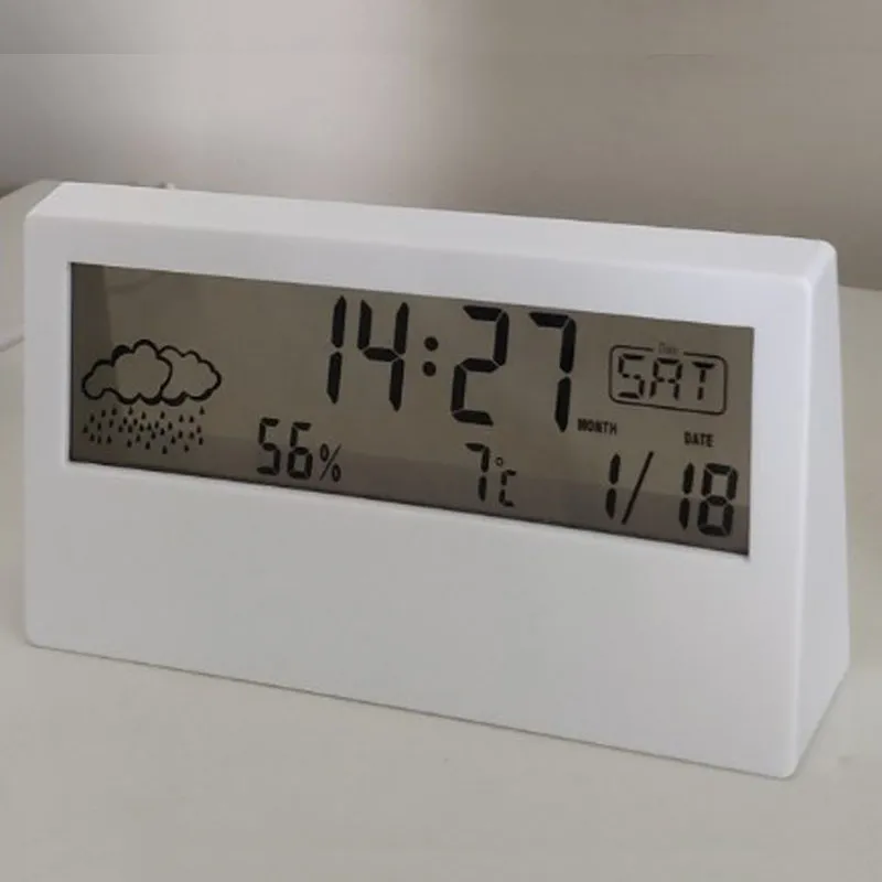 ميزان الحرارة المنزلية الرقمية الرقمية الرطوبة لدرجات الحرارة الأسود ساعة أبيض داخلي المعنى الداخلي الحرارة الحرارة متر BH5262 TYJ