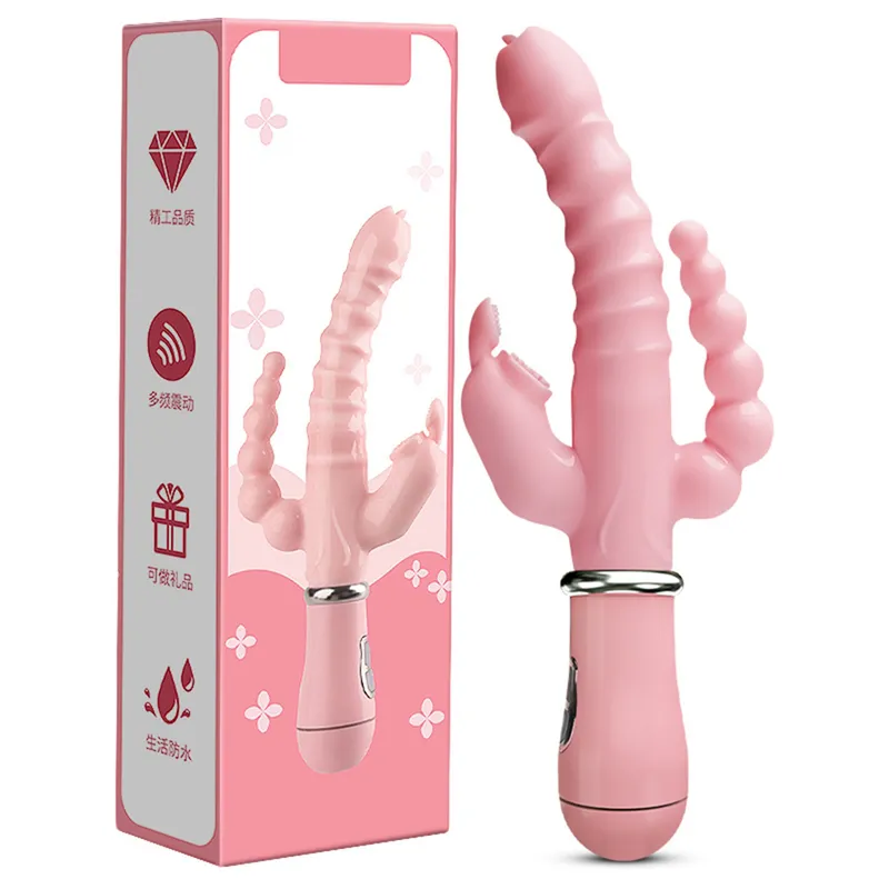 3 i 1 vibratorer för kvinnor 12-läge vibrerande anal tunga slickar klitoris stimulator G spot massager erotiska sexleksaker för kvinnor 220311