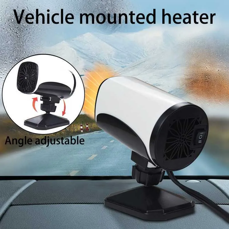 Car Heater Portable 2 in 1 Fan with Heating and Cooling Winter Auto Van Defroster for Windshield 12V 150W4297998