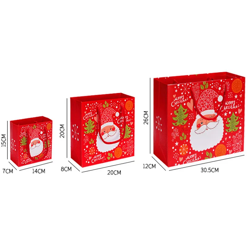 С Рождеством Рождество подарочная упаковка бумажная пакет с рождественским деревом упаковки снежинка конфеты Новый год Дети благоприятствуют сумки украшения 5849422