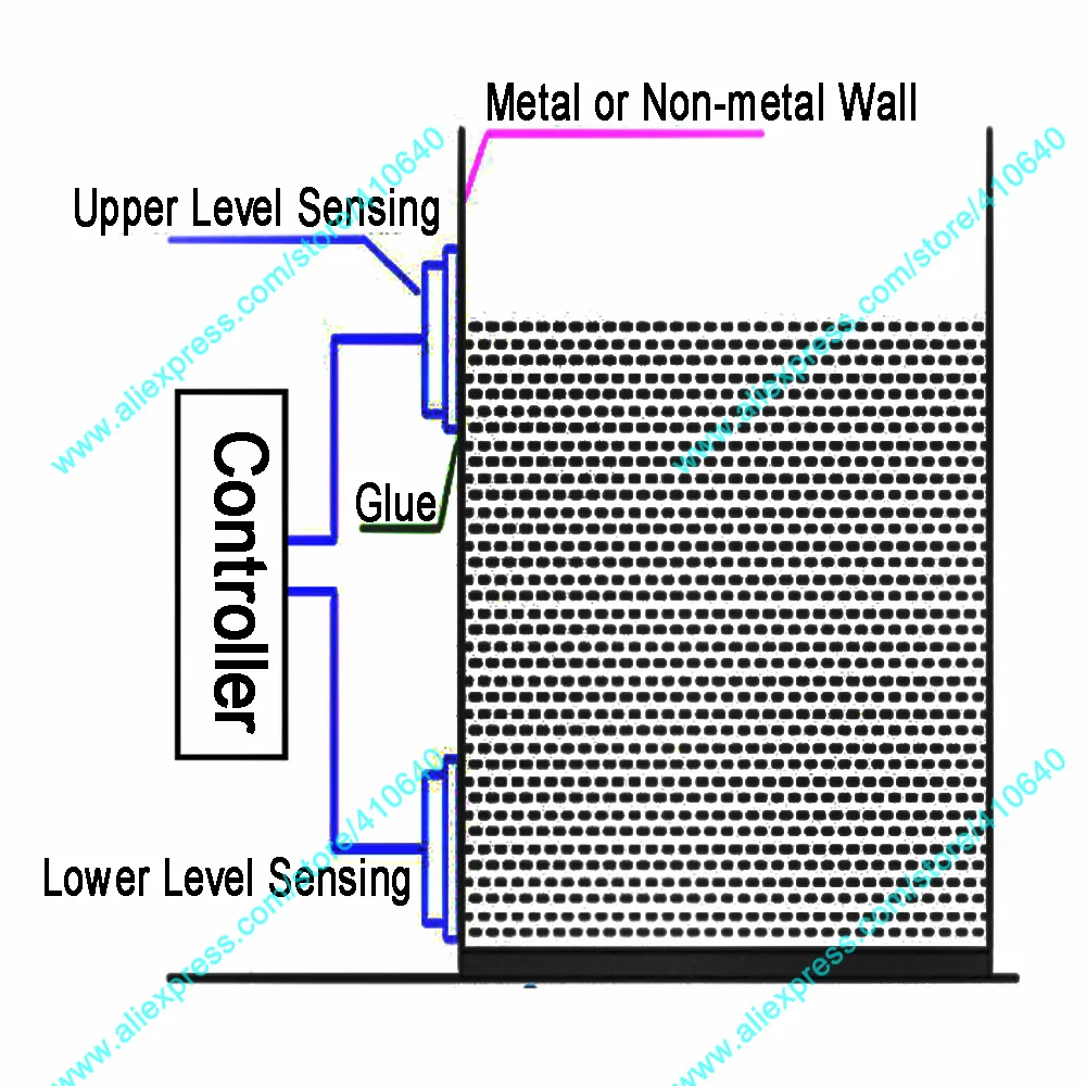 AC 100 to 220V XKC-C372-2P Ultrasonic Liquid Level Controller Metal Container Non-Contact Liquid Level Controller for Pump