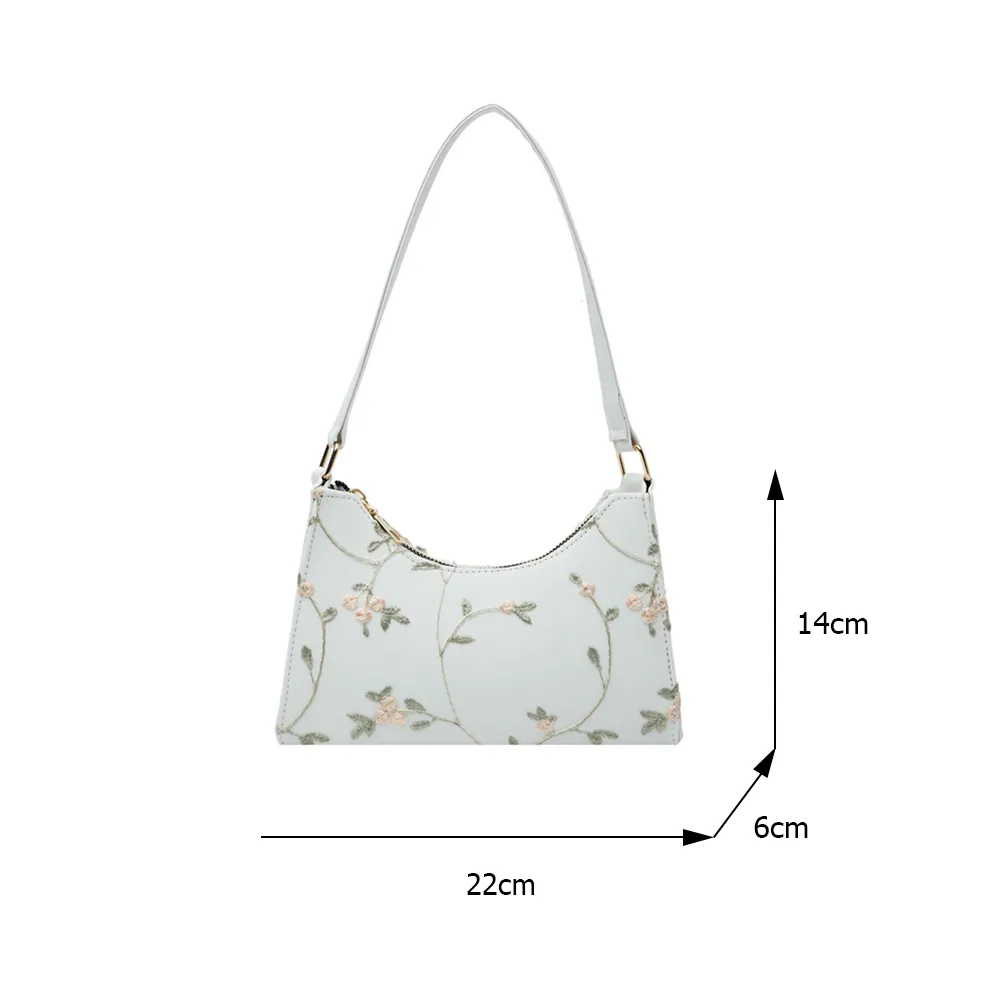 HBP Hobo bag Summer Lace Floral Stitching Shoulder purses For Women 2021 Soft PU Leather Underarm Bags Beach Travel Handbag Girls Small Tote purse
