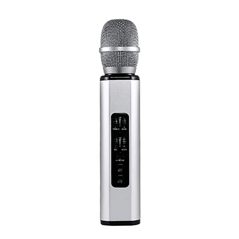 K6 Microphone karaoké Mini microphones à main sans fil Bluetooth avec haut-parleur pour chanter des interviews d'enregistrement 4 couleurs8195577