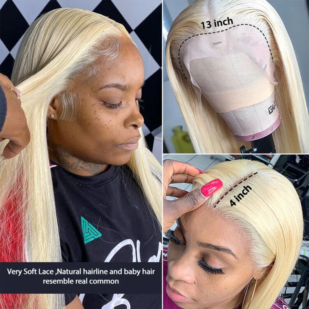 613 HD Lace Front Wig Human Human Lace Full Human Hair Wig para Mulheres Negras 28 30 polegadas Hairle Natural5754197