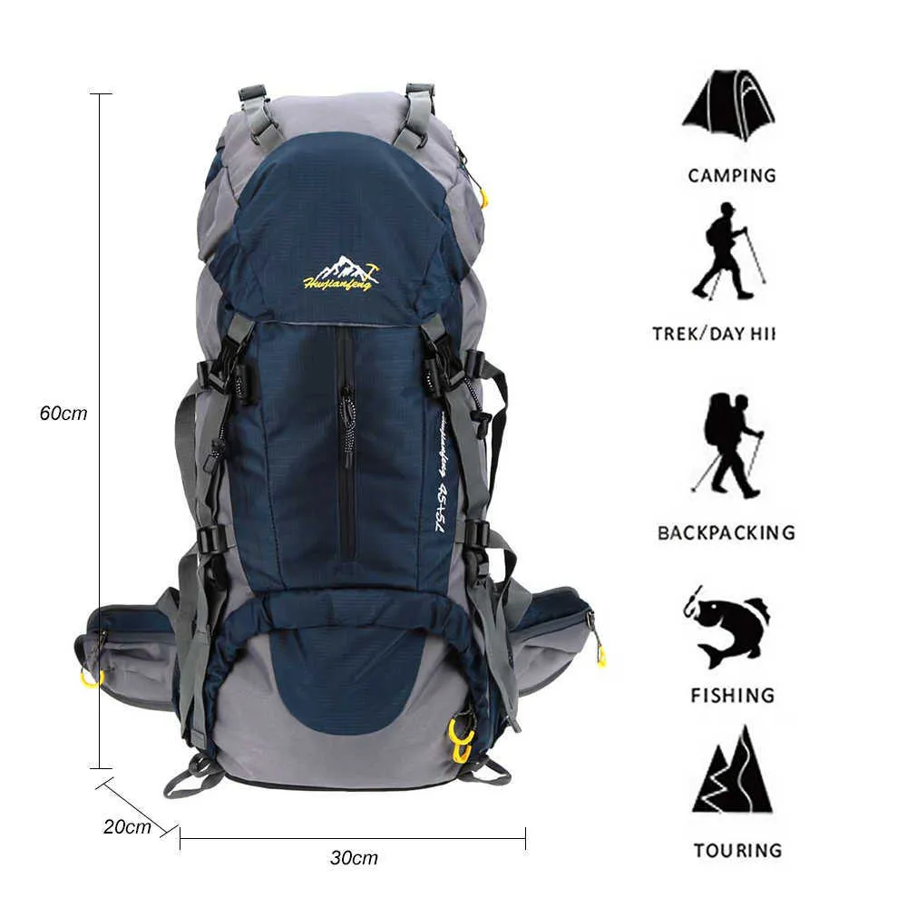 Lixada 50L Impermeabile Sport All'aria Aperta Trekking Trekking Campeggio Zaino Da Viaggio Pacchetto Alpinismo Arrampicata Zaino Copertura Antipioggia Y0721