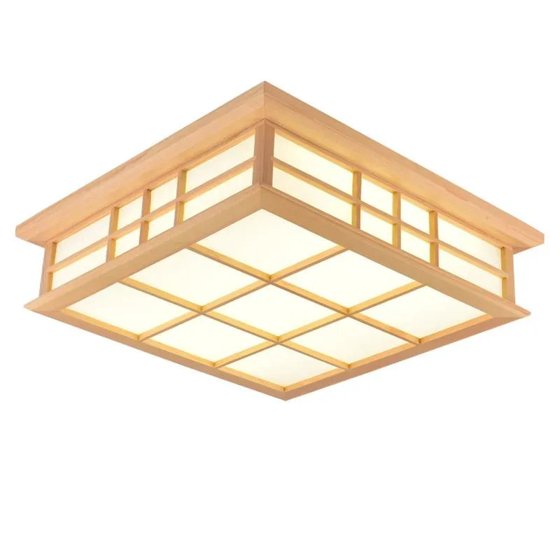 Plafonniers Lampe tatami de style japonais LED éclairage de plafond en bois salle à manger lampe de chambre salle d'étude salon de thé 0033345m