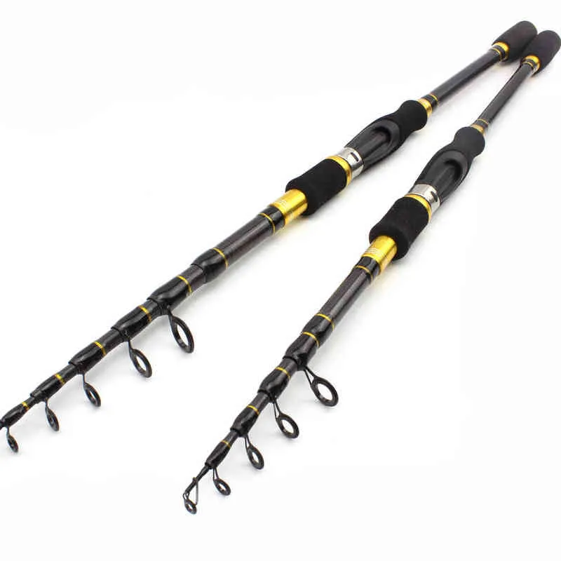 Carbon M Power Isca 7G -28G 1.8M - 2.7M Vara de pesca telescópica portátil Spinning Fish Hand Tackle Sea 220110