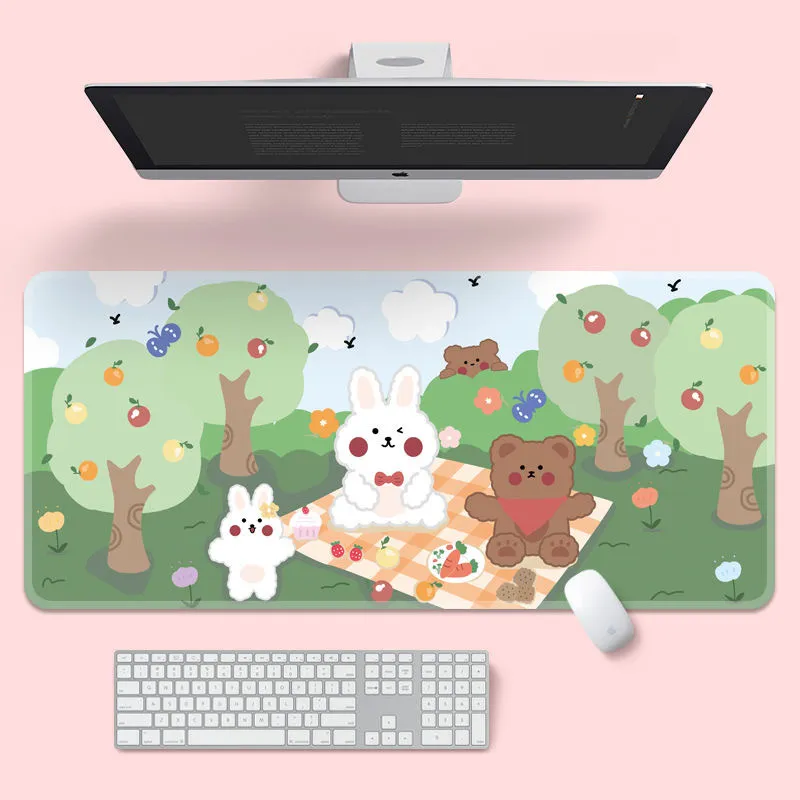 Cute Creative Game Computer Keyboard Long Table Mat Kawaii Desk Teen Girls Mouse Pad Bedroom Office Supplies