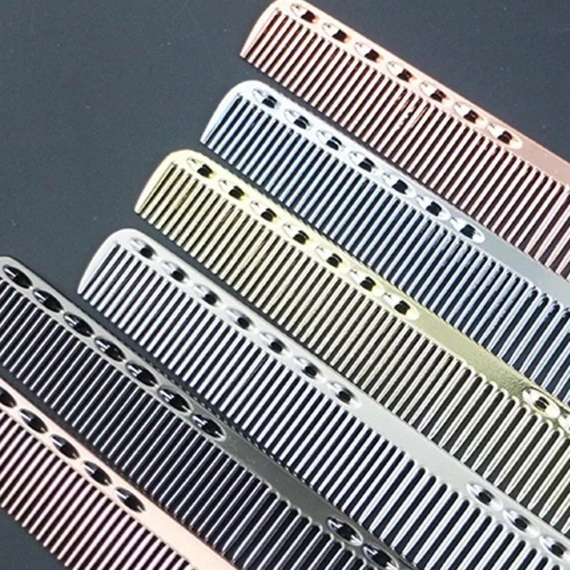 Durable Space Aluminum Hairdressing Cut Comb Anti Static Haircut Comb for Salon Barber Hair Beauty Tool297u