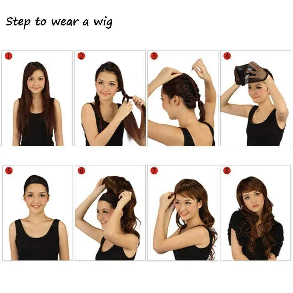 Hair Lace Wigs Women's Short Straight Hair Gradient Wig High Temperature Filament Headgear