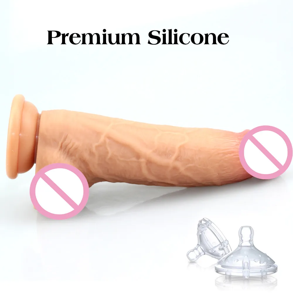 Nouveautés énorme gode en silicone doux réaliste pénis vagin g-spot stimulateur puissant bite sur ventouse jouets sexy pour femme