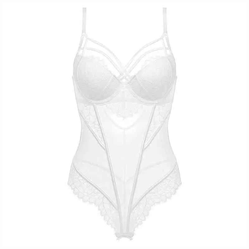 NXY SEXY SET SEXY DEEP V Vatten Löslig Lace Broderi Bodysuit Backless Bandage Bustiers Korsetter med Cup Underkläder Kvinnor Underkläder 1203