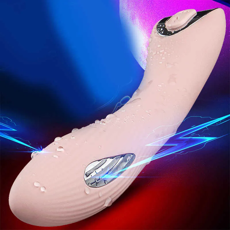 Electro shock Dildo Vibrador Silicona Vagina Estimulador de clítoris 12 Velocidad Punto G Vibrador anal AV Varita mágica Juguetes sexuales para mujeres 210616