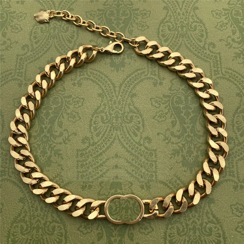 Шикарная дизайнерская металлическая цепочка, ожерелье с подвеской в виде двойной буквы, ожерелья в форме головы тигра, стальная печать, ювелирные изделия с подарочной коробкой280P