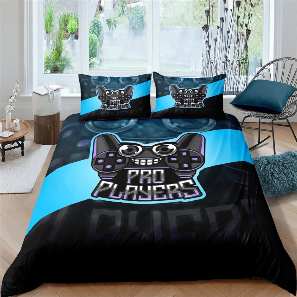 Di lusso 2/3 pezzi Gamer Copripiumino Cartoon King Queen Set di biancheria da letto singolo Bambini Ragazzi Ragazze Set da letto Gioco Trapunta Trapunte Coperture 210309