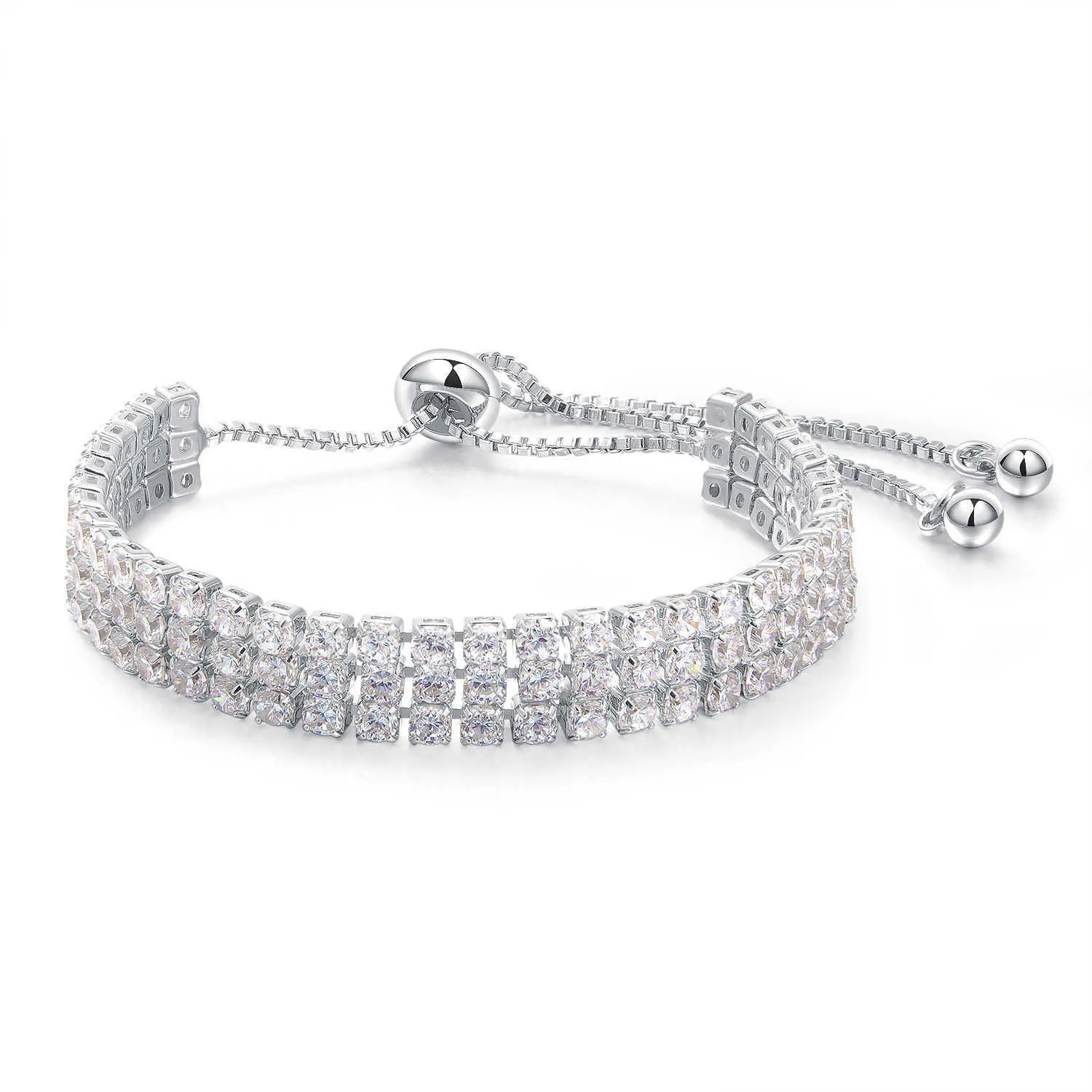 V-479 Sourcing Bracelet Women Simple and Fresh Japanese and Korean Version of 3 Rows of Diamonds Women's Jewelry Q0720