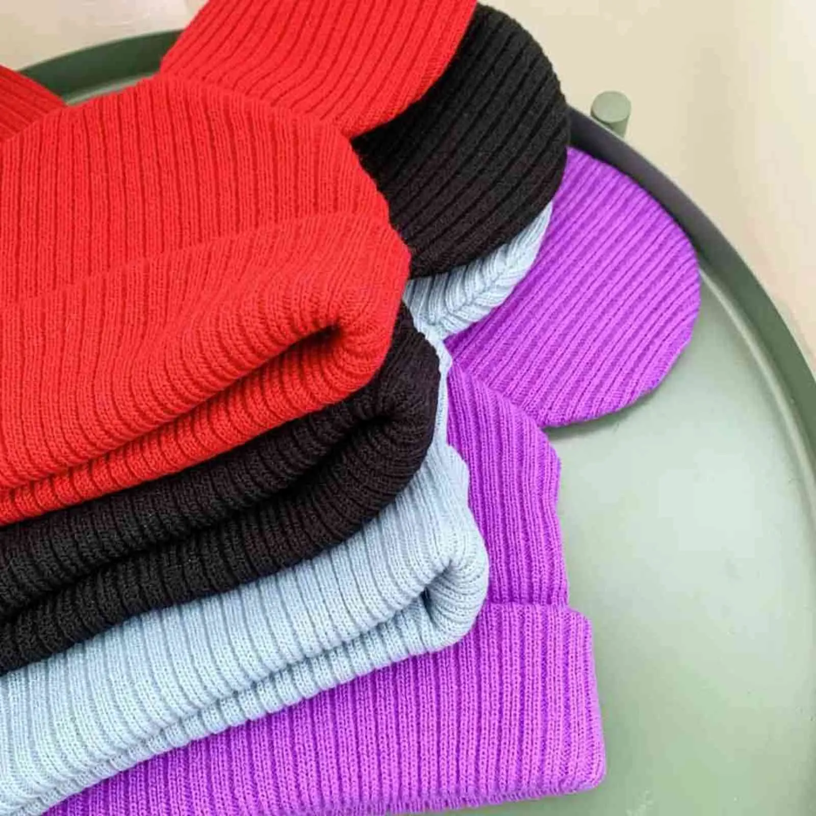 Chapeaux tricotés solides mignons pour femmes avec oreilles de souris de dessin animé pour adolescent bonnet unisexe jeune garçon fille chaud hiver Kitte H2787