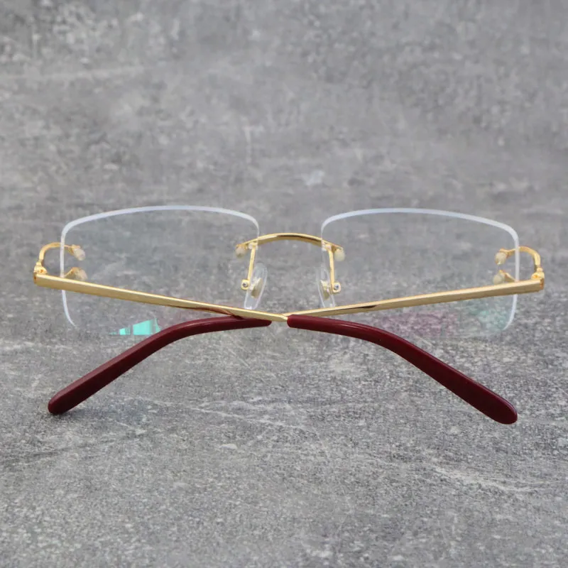 بيع إطارات الموضة remless المعادن explic accessories adumbral men woman eyeglasses eyeglasses الذكور والإناث 18K GOL220J