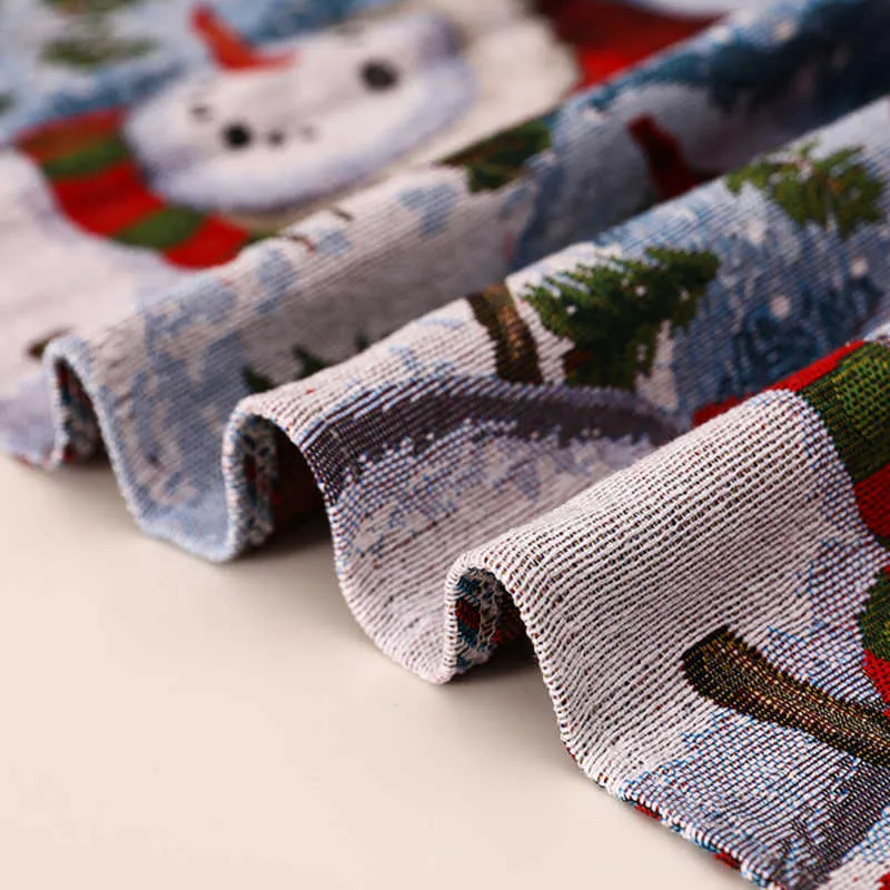 Juldekoration linne tryckt bord sjunker tyg placemat dekorationer för hem runner flaggor 210628