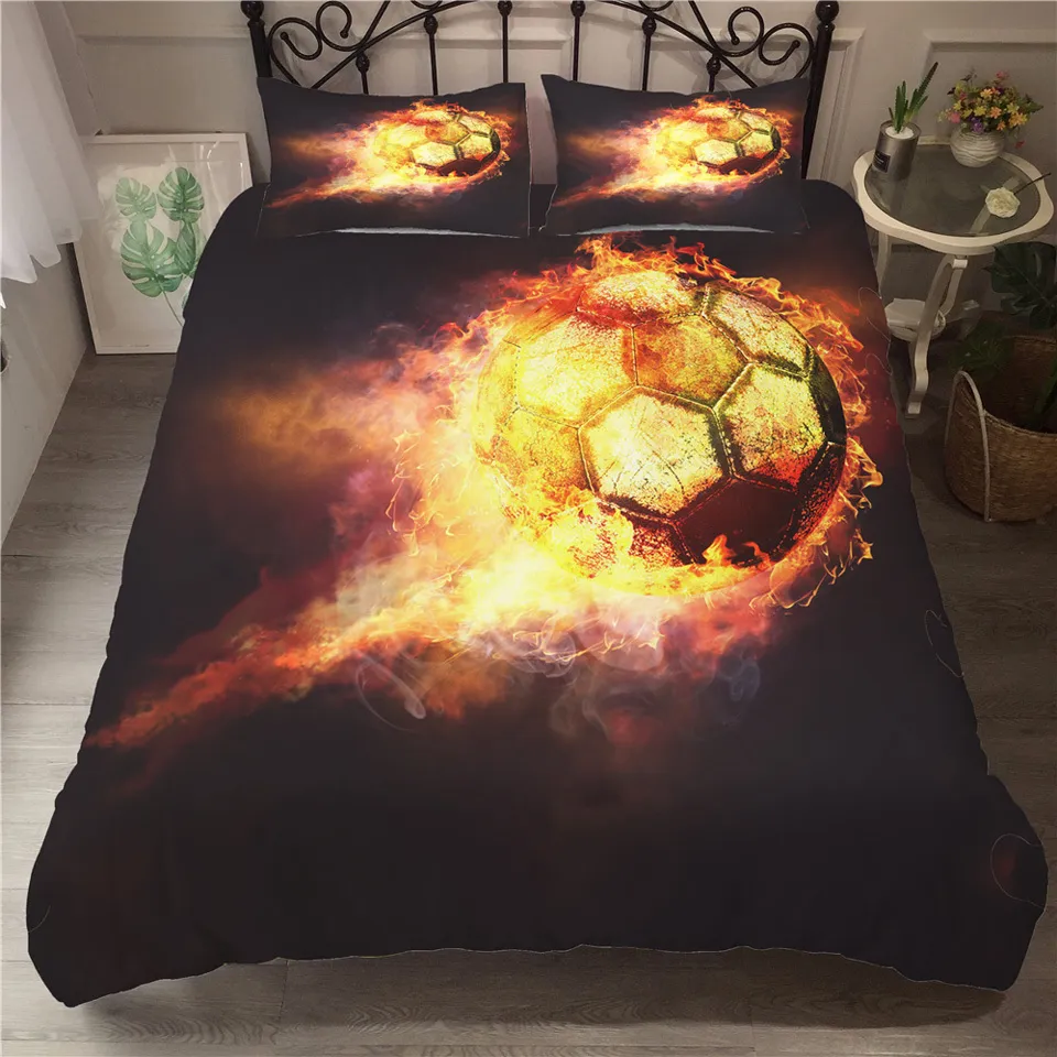 Couche de football Cover Soccer Football Liberdding Edredon Futbol Single Imprimé Child Children No Bed Sheets Covers Lit Linn C4831322