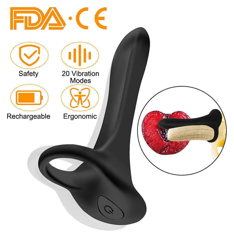 G-Spot Vibrator With toyCouple Cockring Penis Erection Long Lasting Vagina Clitoris Stimulate Nipples Massager Orgasm Adult Sex Q0288l