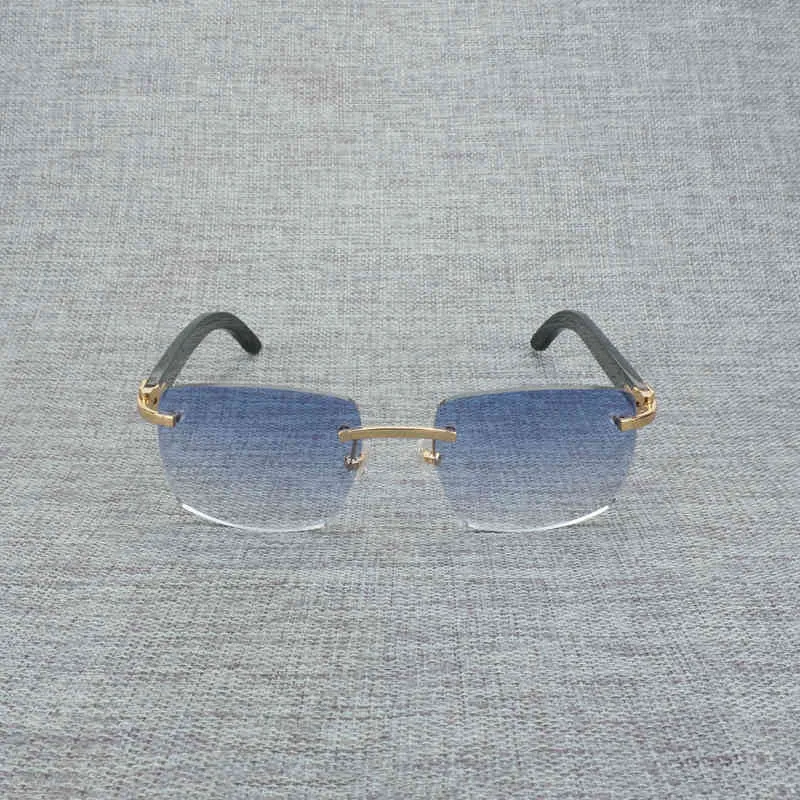 Fabrycznie bezpośrednie naturalne drewno mężczyźni czarne białe rogu bawołów słońce vintage bez krawędzi kwadratowe okulary Oculos Gafas Akcesoria KBMZ3534