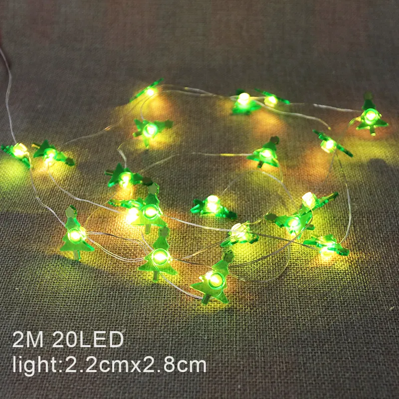2m 20 LED lumières mini fée de Noël batterie arbre lumineux décor de Noël pour la maison cadeaux année Y201020