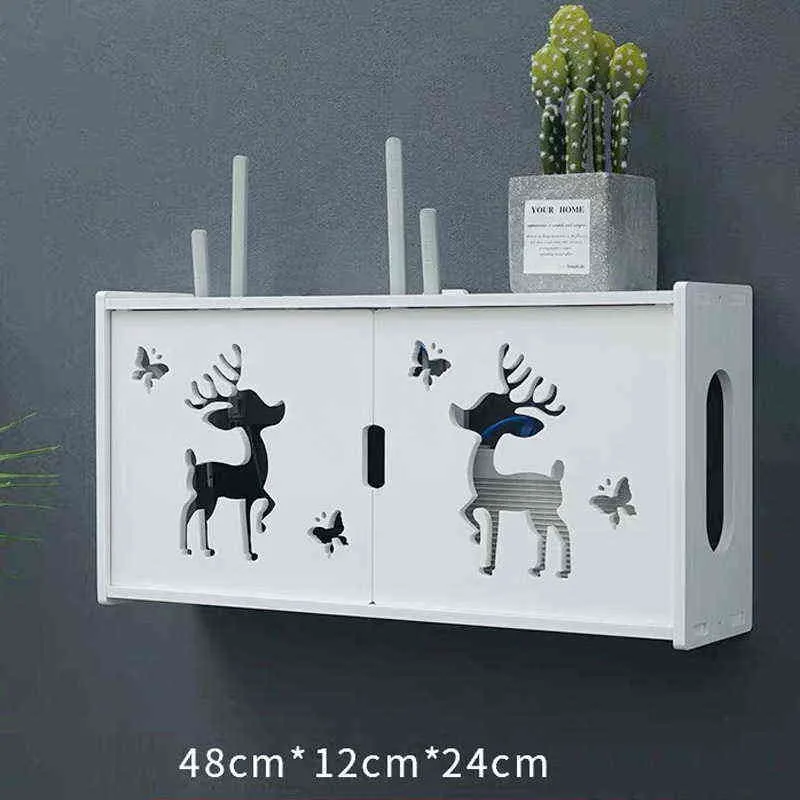 Grande WIFI WIFI WIFI Router Caixa de Armazenamento PVC Painel Panela Pendurar Plug Placa Suporte Cabo Armazenador Organizador Home Decor 211112