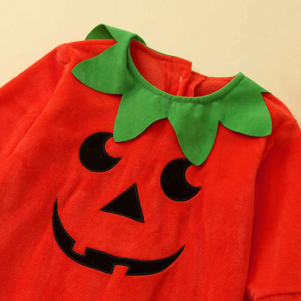 Enfant en bas âge bébé vêtements citrouille Halloween combinaison combishort tenues barboteuse chaude combinaison bébé garçon costume bébé vêtements Q0910