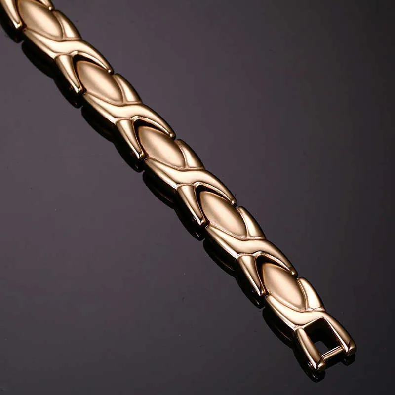 Vinterly Goud Kleur Armbanden voor Vrouwen Ketting Energie Magnetische Armband Femme Rvs Armbanden Sieraden 210611235b