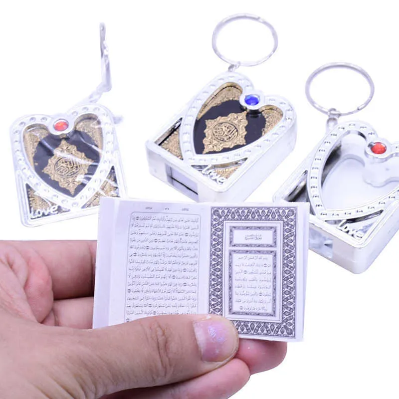 1 stücke Mini Anhänger Schlüsselanhänger Schlüssel Ringe Für Koran Arche Koran Buch Echtes Papier Kann Kleine Religiöse Schmuck G1019 lesen