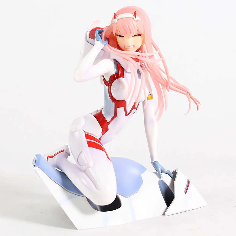 Figura anime Darling in the FRANXX Figura Zero Two 02 RedWhite Vestiti Ragazze sexy Action PVC Figure Toy Modello da collezione H08188451865