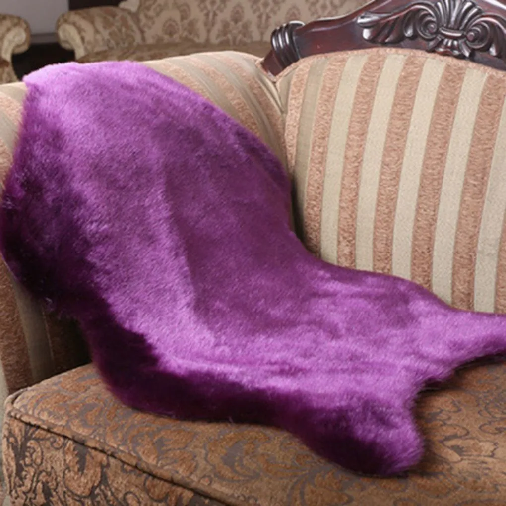 Домашняя искусственная овечья кожа, офисное украшение, ультрамягкие коврики для стульев, теплый волосатый ковер, подушка для сиденья, диван, напольный коврик1611765