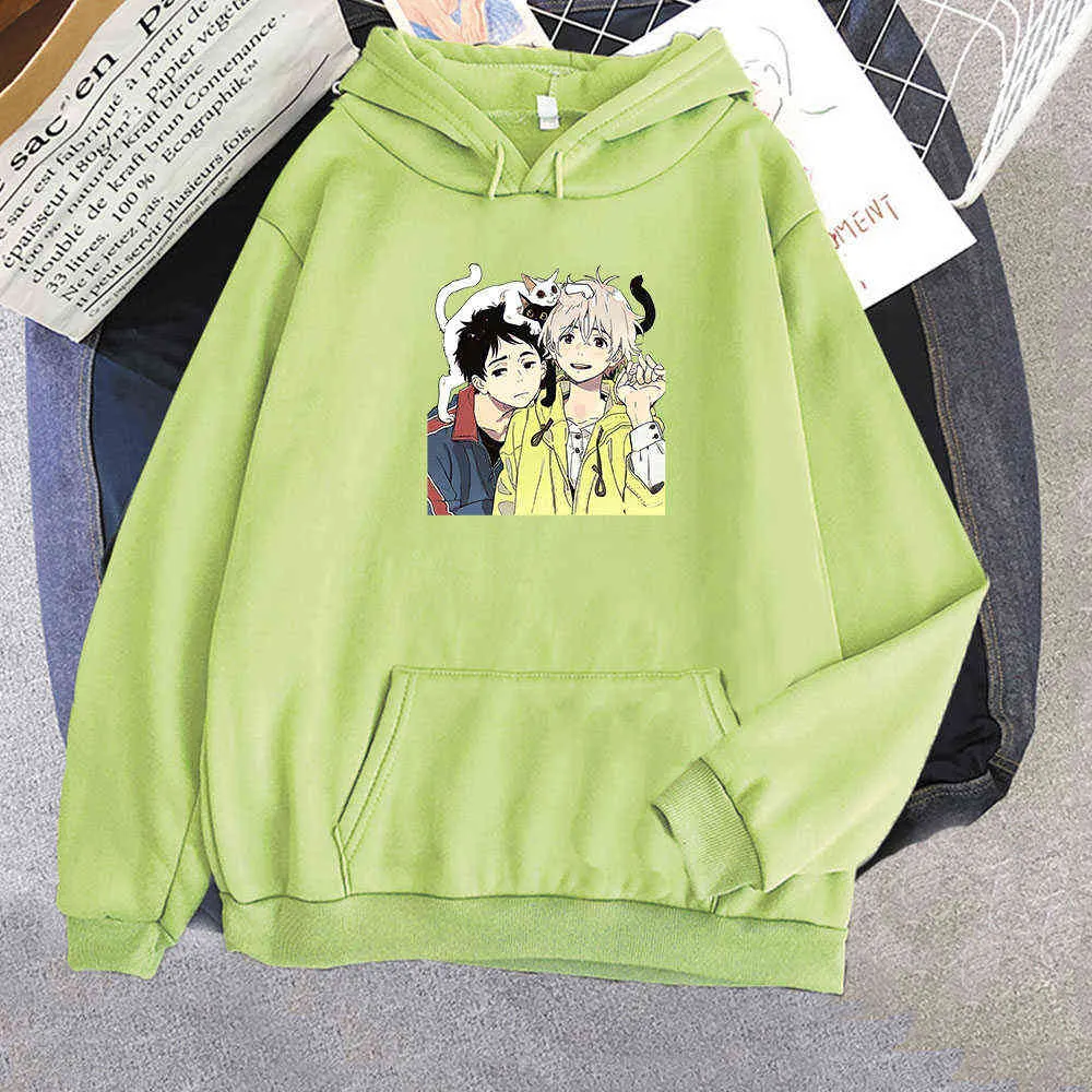 Harajuku hoodie kvinnor umibe ingen etrananger mio och shun tryckta grafiska estetiska kläder sommar kustpojkar film anime streetwear y0820