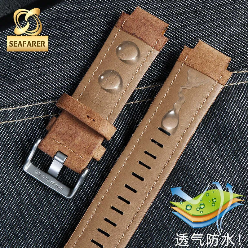 Bracelet de montre en cuir véritable pour Timex, boussole de marée pour hommes T2n721 T2n720, Bracelet de montre 24 16mm H0915289y