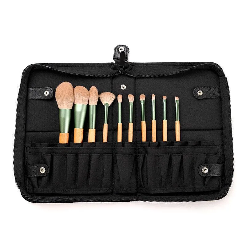 Kosmetiktaschen Koffer 29 Slots tragbarer Leder -Make -up -Bürstenhalter für Frauen Heimreiseversorgungen Künstler Zipper Bag2536