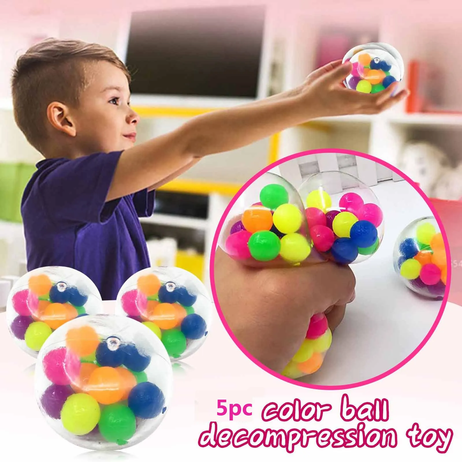 カラーセンサリーおもちゃオフィスストレスボール圧力ボールストレスリリース玩具（2ml）減圧指す玩具ストレスリリーフギフトDHL BS20