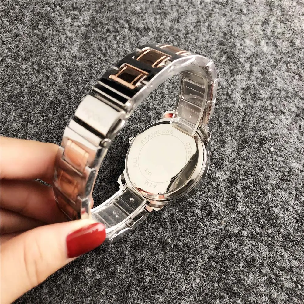 Fashion Top brand es Women La Girl crystal style steel metal band Quartz wrist P45