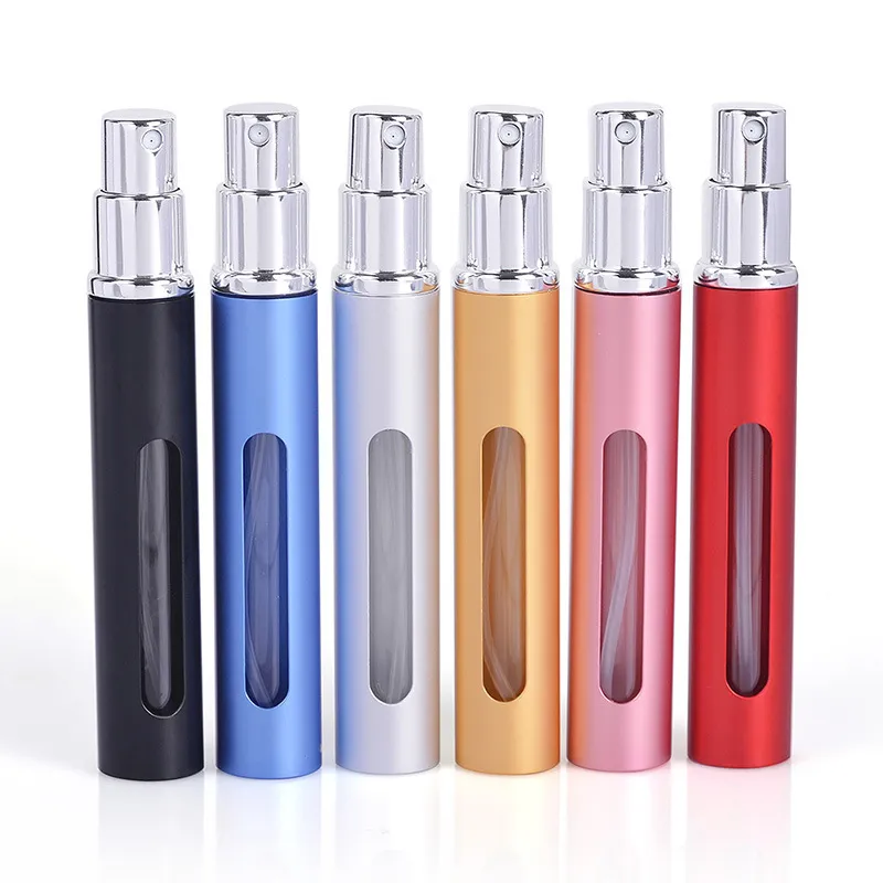 Flacon vaporisateur de parfum 5 ml mini portable 7 couleurs à tête plate en aluminium anodisé tube de parfum parfum vide