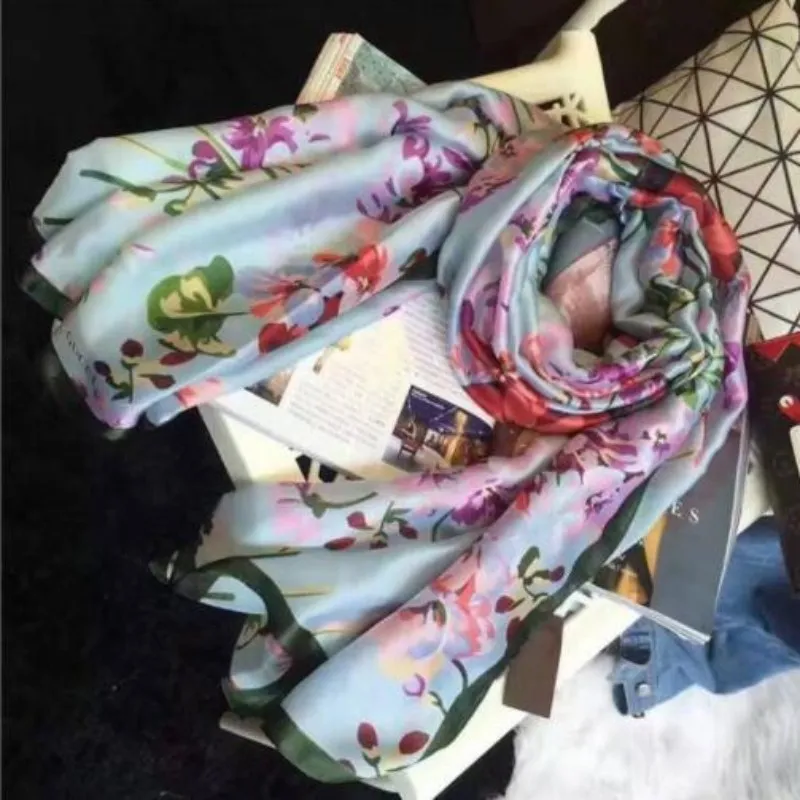 Silk sjaal mode afdrukpatroon dames kraag 180-90 cm ontwerper sjaals vrouwen buiten strand sjaalsjaals sjaals251h