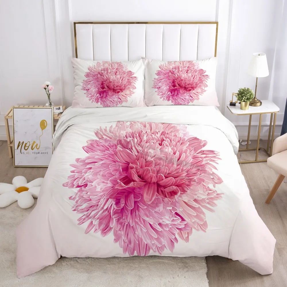 Set biancheria da letto moderna Set copripiumino Copripiumino / Copripiumino Federa Rosa 3D Personalizzato King Queen Biancheria da letto doppia 210309