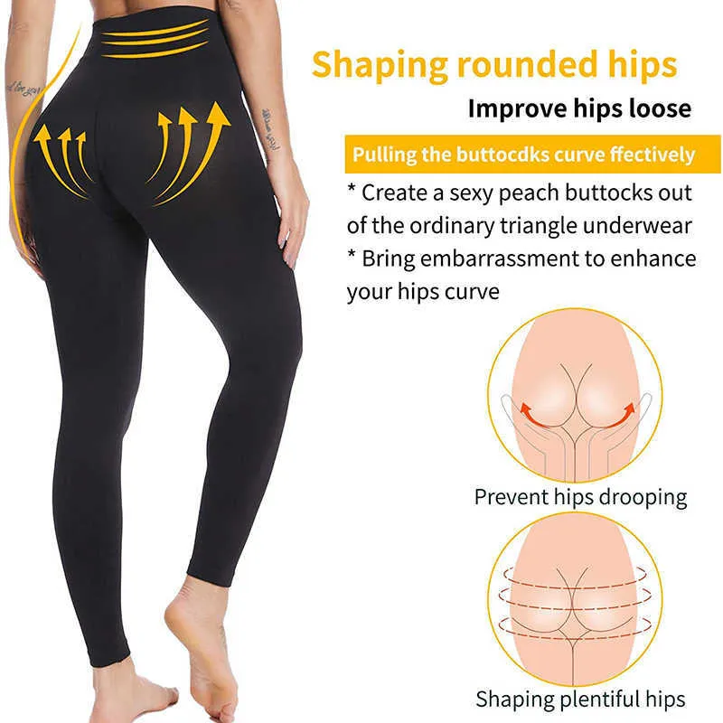 ShanfeWear Anti Cellulitis Compresión Mujeres Leggings Pierna Adelgazante Cuerpo Shaper High Cintura Pulta Control Bragas muslo Slimmer