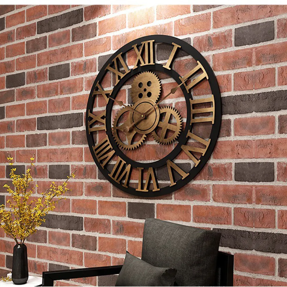工業用ギアの壁掛け時計装飾的なレトロなMDLエイジスタイルルームの装飾アートの装飾（電池なし）