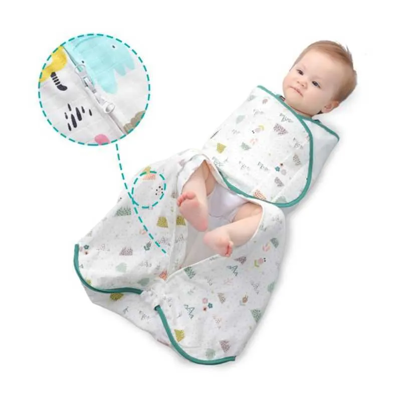 Borns Swaddle Sleepsack Morbido cotone traspirante Neonati Sacco a pelo Regolabile Toddlers Wrap Cloth Blanket 211025