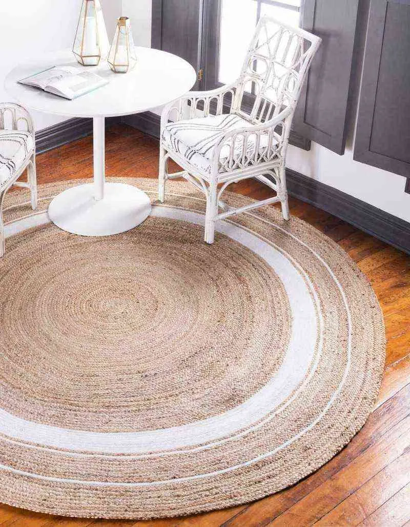 Tapis pour Salon Decoracion Jute Tapis Rond 100% Naturel Tressé Style Réversible Moderne Zone 211124