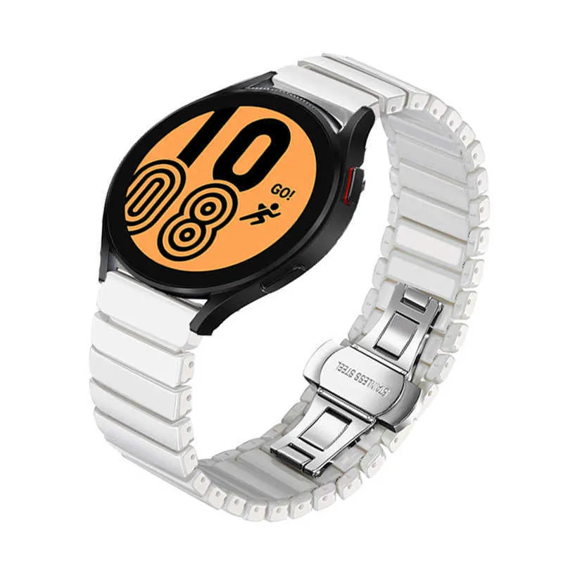 För Samsung Watch 4 Strap keramiskt armband för Samsung Galaxy Watch 4 40mm 44mm / Galaxy Watch 4 Classic 46mm 42mm Correa Strap H0915