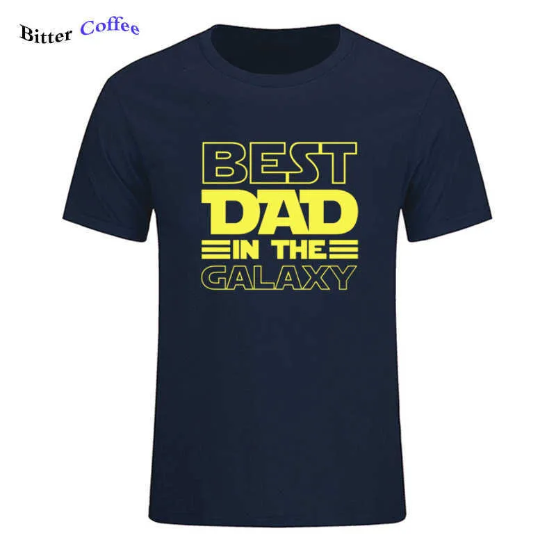 Camiseta de papá en la galaxia, regalo divertido del Día del Padre, regalos de cumpleaños para hombres, camiseta de algodón de verano para marido, camiseta 210629