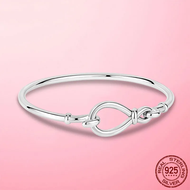 925 Sterling Silver Me Armband Lämplig för charmpärlor Fashionabla Infinite Knot Luxury Smyck för Women261T7696307