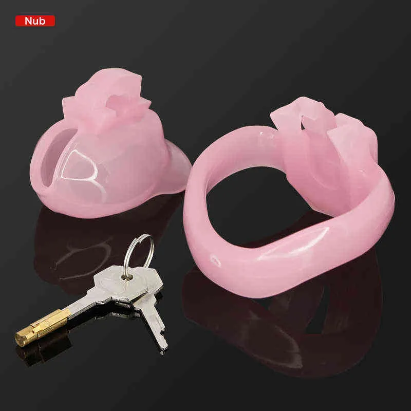 Nxy Cockrings le Nub de Ht V4 Dispositif de Chasteté Masculine avec 4 Anneaux Gel de Silice Résine Cage Pénis Anneau Bondage Sex Toys pour Hommes 0215