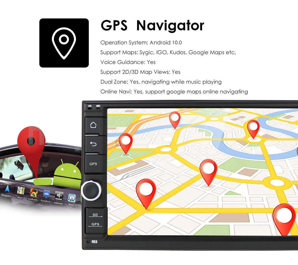8Core 4G + 64G PX5 Android 10 2 DIN-auto Radio Multimedia Videospeler Universele Auto Stereo GPS-kaart voor Volkswagen Nissan Hyundai